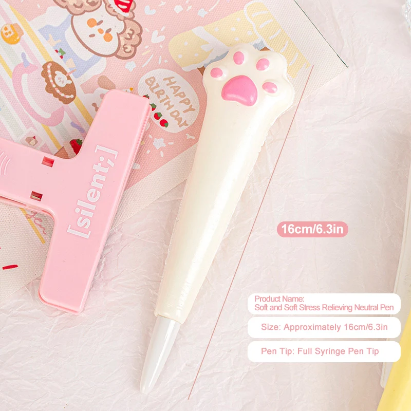 10PC Cartoon Stress Relief Stift Prise Spaß Student Preis Hohe Schönheit Schwarz Neutral Stift Kreative Weiche Stress Relief Stift – Detail 3