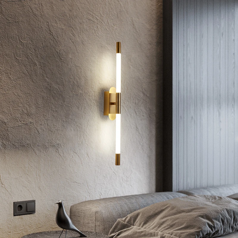 

Nordic Modern Long Line LED Wall Lamp Can Rotate 350 Degrees Bedside Reading Lamp Hotel Sofa Backdrop Wall Lights Lighting