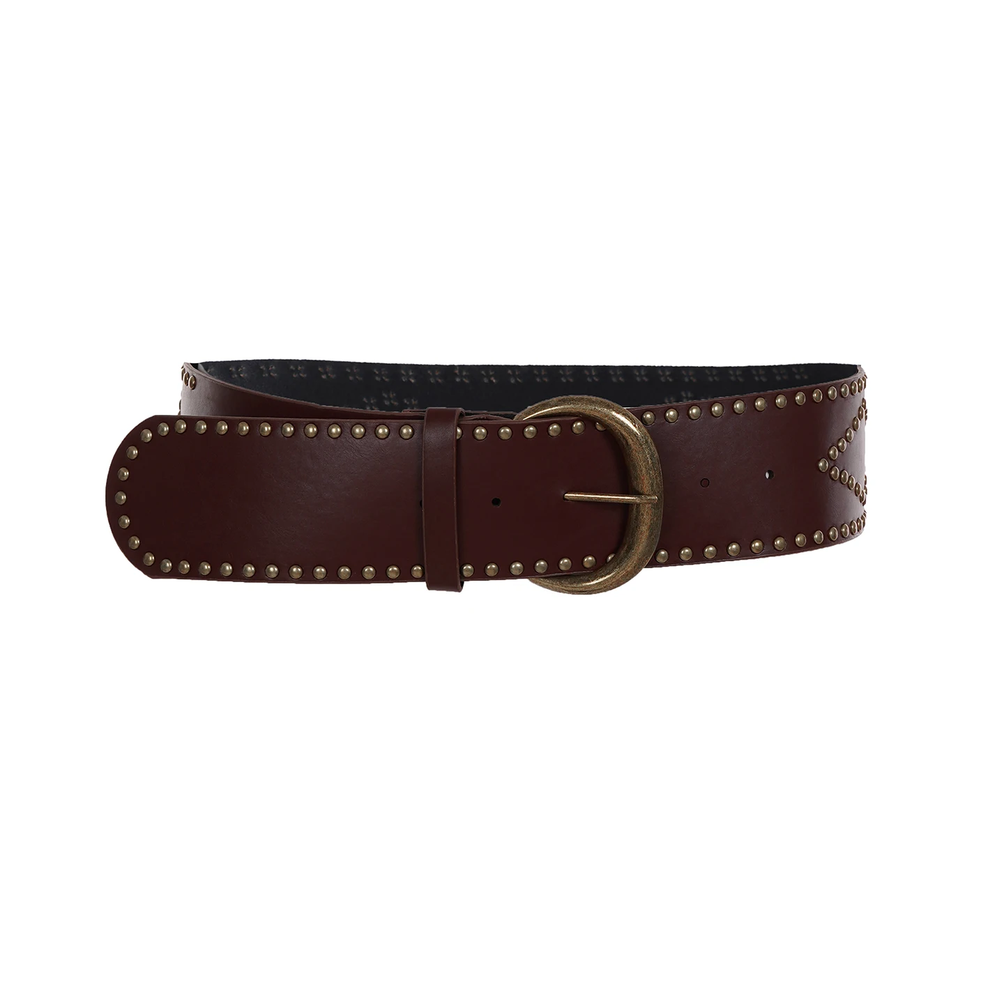 

Darlingaga Vintage Wide Button Stud PU Leather Belt Women Fashion All Match Solid Waistband Chic Accessories 2025 Streetwear New