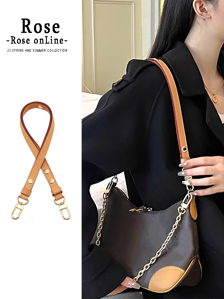 

Rose ONLINE For LV Croissant cross-body strap, remodeled strap original replacement cowhide bag strap