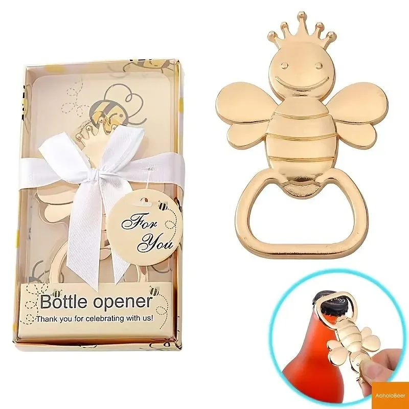 1pc Bee Shape Bottle Opener Creative Wedding Favors for Guests Cute Beer Opener Gifts Party Souvenirs Bar Decorative Opener Tool