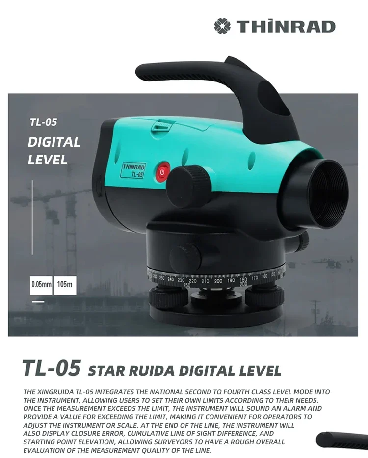 2025 Prodotti Premium THINRAD TL-05 livello automatico Strumento di livellamento per la misurazione del livello digitale ad alta precisione Maniglia umanizzata