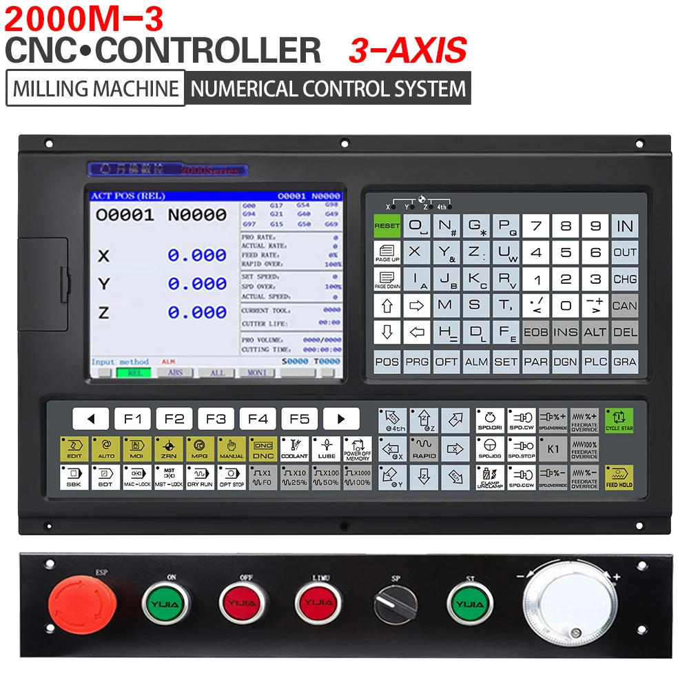 CNC Milling Machine Controller 3 Axis With ATC, PLC, Macro Program Functions Similar To GSK CNC Controller Panel