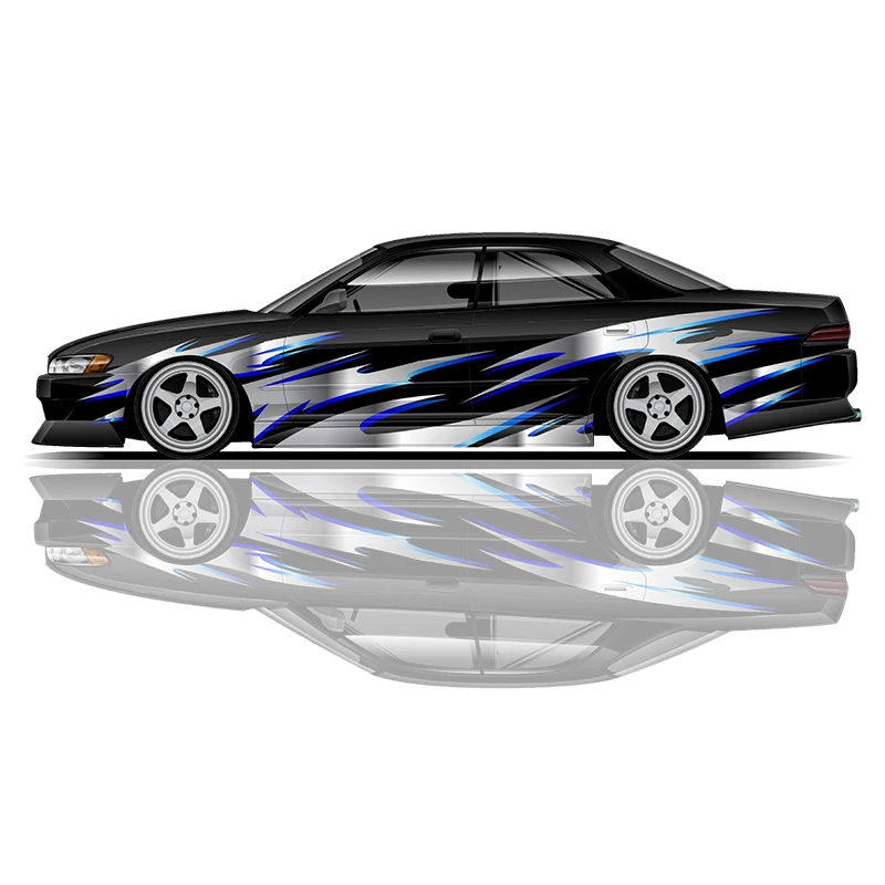 flame Car stickers modified racing car SUV accessories packaging decals PVC custom side graphic stickers decals