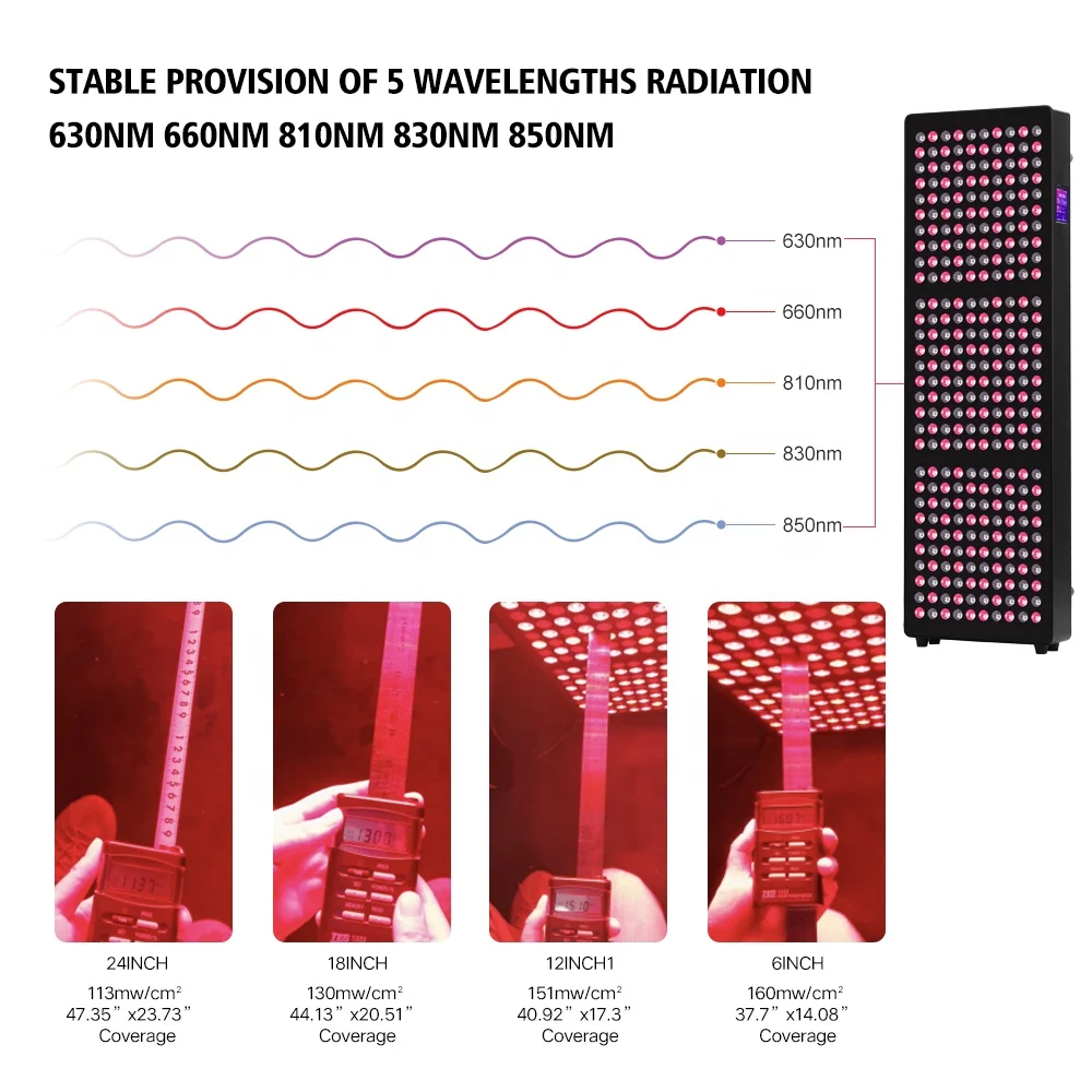 Azure OEM/ODM Full Body LED Light Therapy Panel Pulse Design 630nm 850nm 1500W PDT Red Therapy Standing Type