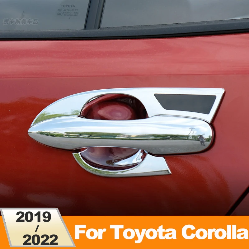 For Toyota Corolla E210 2019 2020 2021 2022 2023 12th ABS Carbon Fiber Car Door Handle Bowl Cover Protection Sticker Accessories