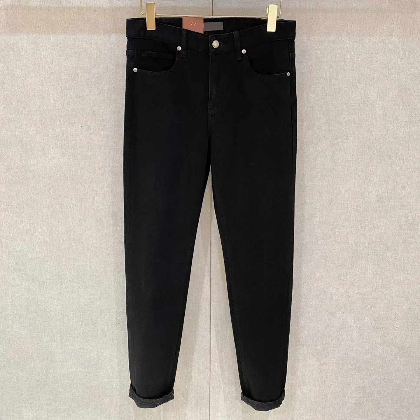 

LP 25aw Простые повседневные брюки Мужские черные джинсы облегающего кроя