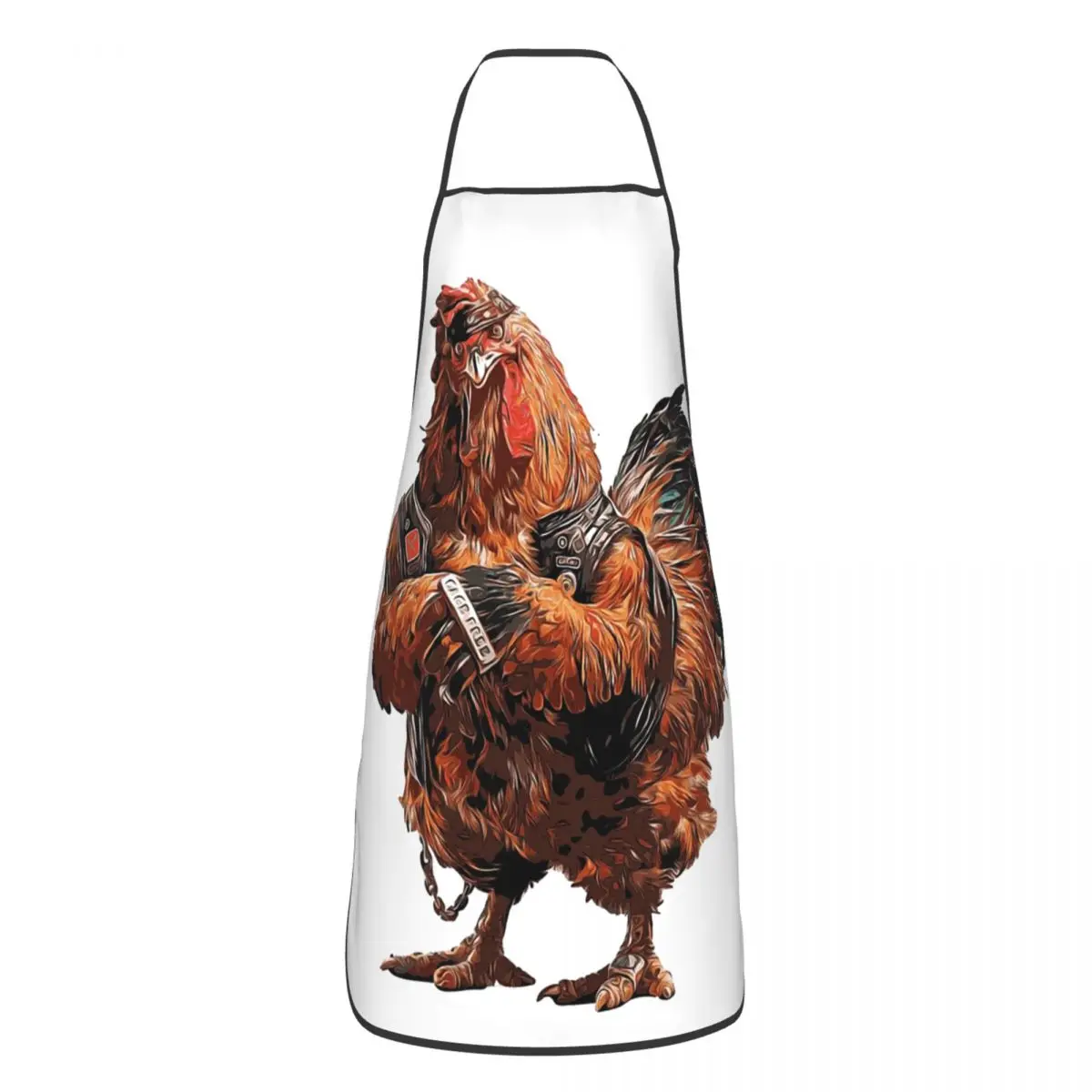 Badass Rooster Apron Chef Cooking Baking Tablier Waterproof Bib Kitchen Cleaning Pinafore for Women Men Painting