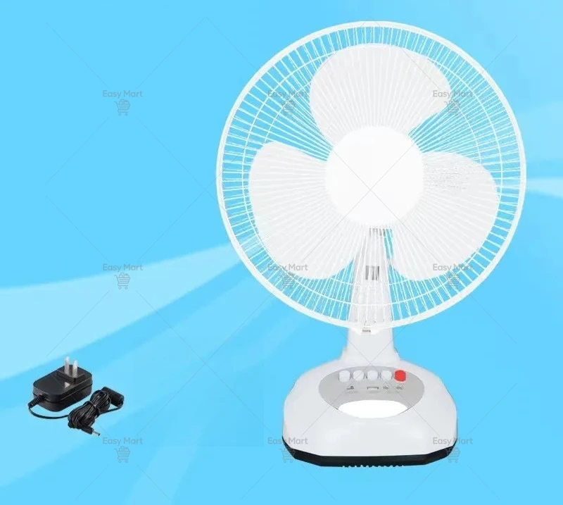 12 inch solar charging fan desktop AC/DC DC lamp