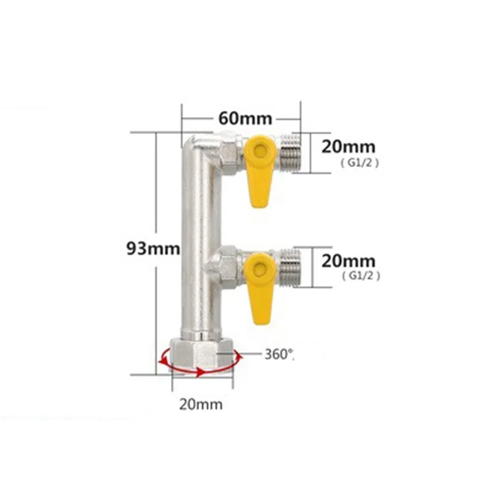

2/3, латунный переключающий клапан, 1/2 дюйма, зазубристый шланг, нержавеющий Y-образный шаровой клапан, многоцелевой, простой в установке, 3-ходовой запорный клапан