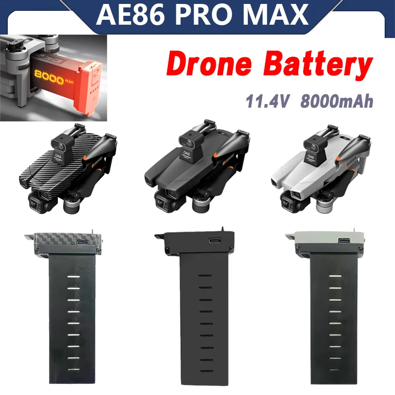 

AE86 PRO MAX 8K Drone Original Battery 11.4V 8000Mah For AE86 PRO MAX Plus Carbon Fiber Battery Spare Parts Accessory Battery