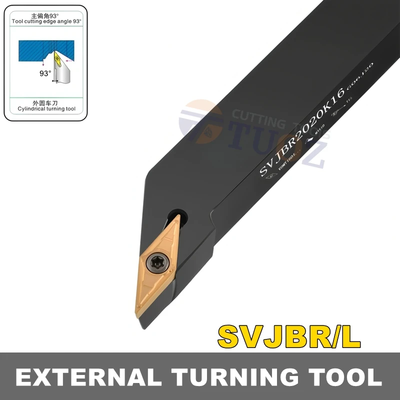 TUOZ SVJCR SVJCL SVJBR SVJBL 93degrees External Turning Tool 1212 1616 2020 2525 Cnc Holder Lathe Cutter Shank VCMT VBMT Inserts