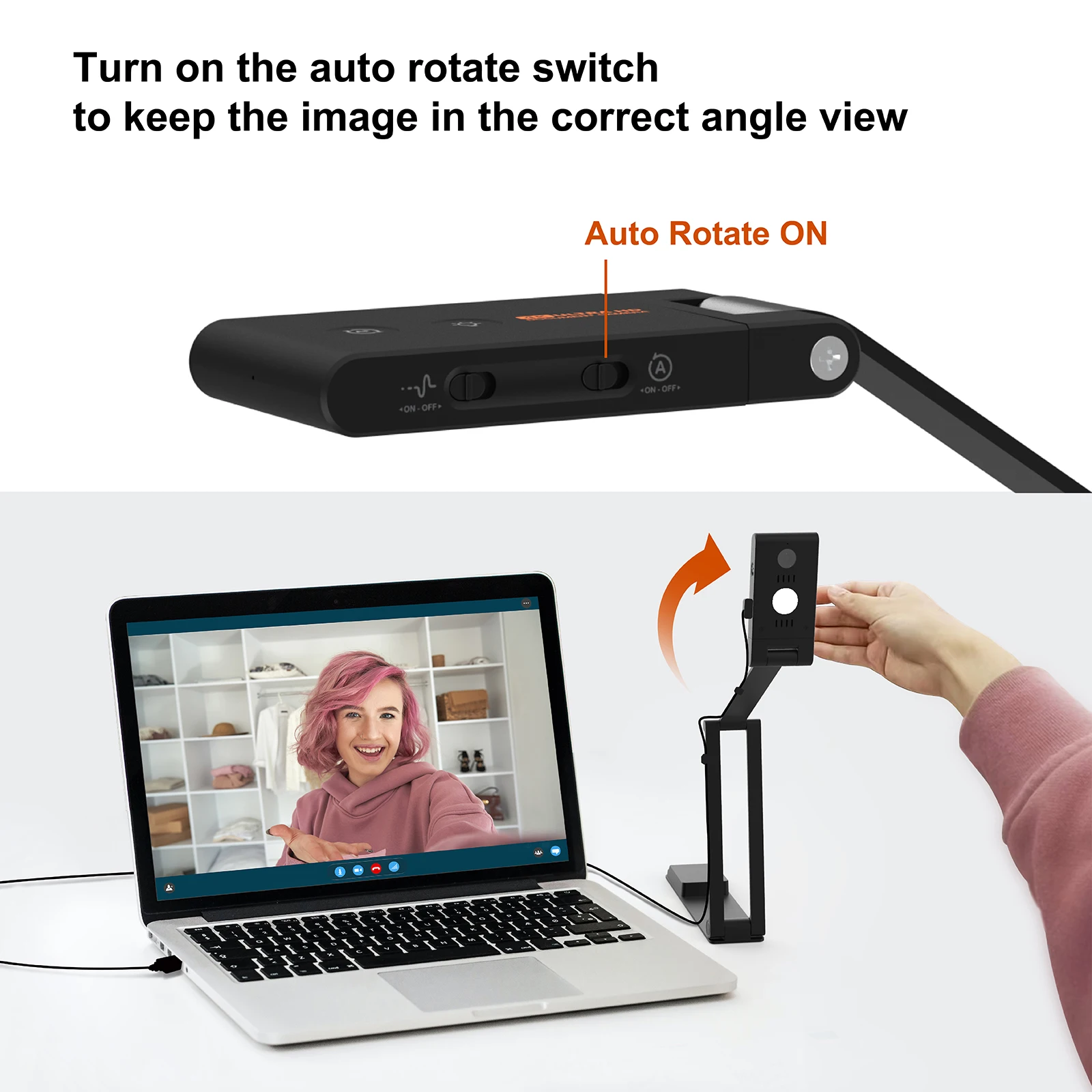 VIISAN VS13AM – kamera USB 13 MP, obsługująca rozdzielczość 4K, z 20-krotnym zoomem makro, funkcją skanowania książek i dokumentów, technologią AI do redukcji szumów, automatycznym ustawianiem ostrości oraz możliwością podłączenia i natychm — zdjęcie produktu 5