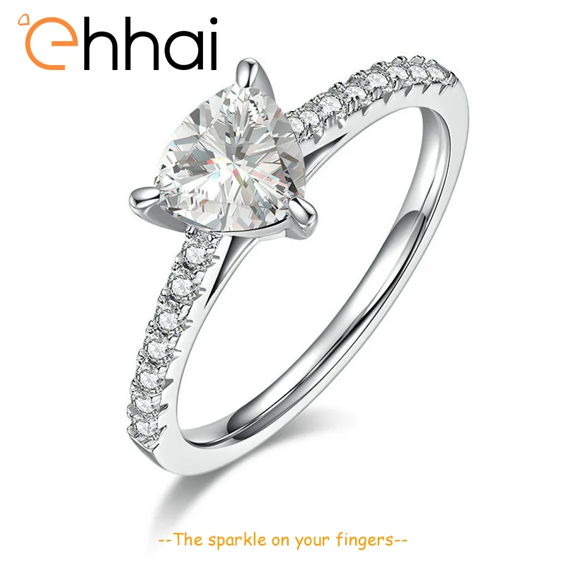 

Ehhai Triangular Cut Moissanite Engagement Ring for Women Brilliant Diamond Rings Real 925 Sterling Silver Wedding Jewelry Gifts
