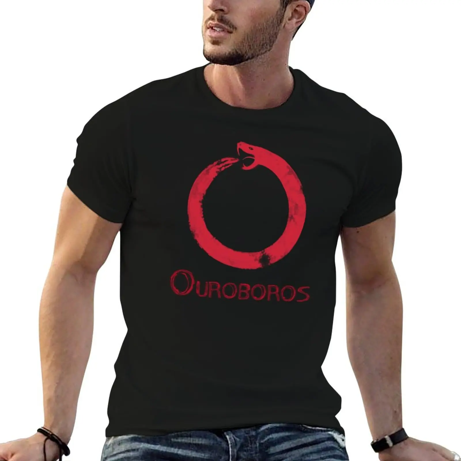 

Ouroboros Snake T-Shirt rapper graphic tees cotton graphic tees mens shirts graphic tee