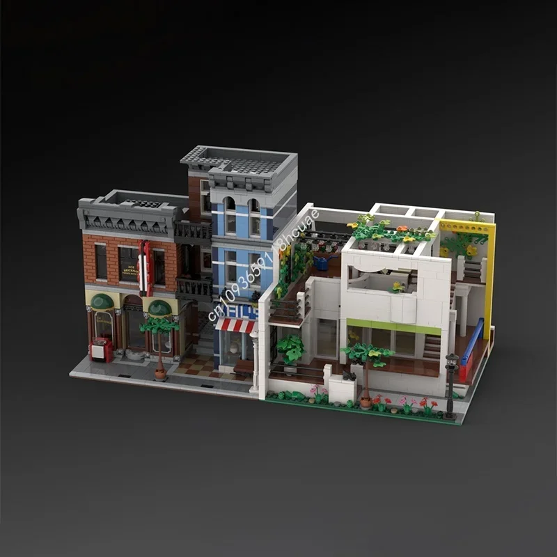 1295pcs MOC Benacerraf 하우스 Micheal Graves 모듈형 모델 빌딩 블록 DIY 아이디어 교육 장난감 벽돌 크리스마스 선물 어린이