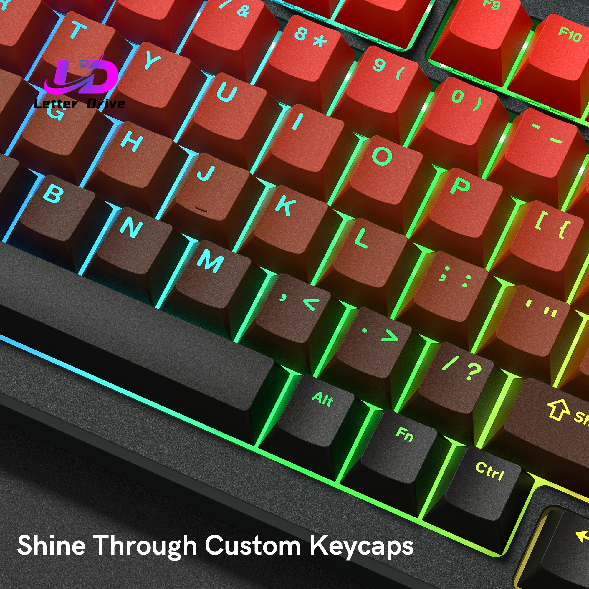 Gradient Red Cherry Profile RGB Backlit Keycaps PBT Double S
