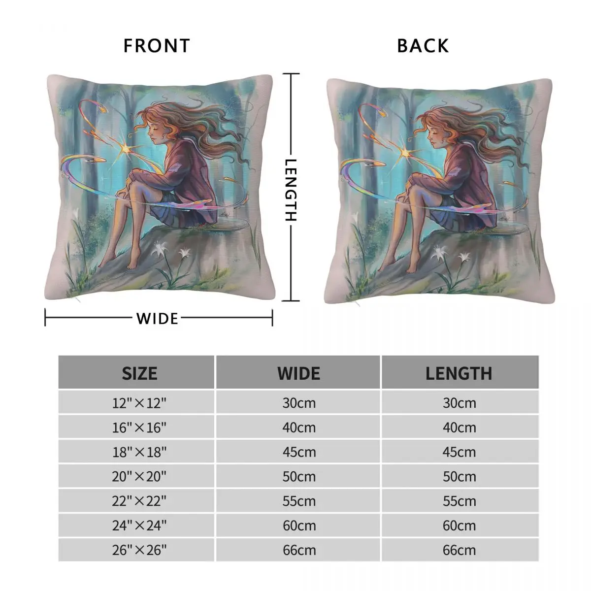 Spark Of Light Forest Girl Pillowcase Polyester Linen Velvet Printed Zip Decor Bed Cushion Case