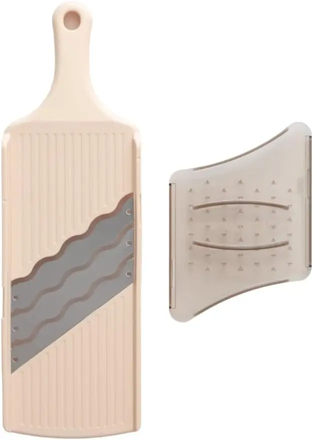 Cortador de Repollo Japonés Tipo Mandolina, Rebanador Ultrafino de 3 Cuchillas para Tonkatsu y Ensaladas, Acero Inoxidable, Soporte de Seguridad, Fácil de Limpiar