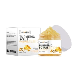 Esfoliante de cúrcuma para rosto e corpo, Limpeza Profunda e Desintoxicante, Máscara facial para pele saudável e brilhante, 150g