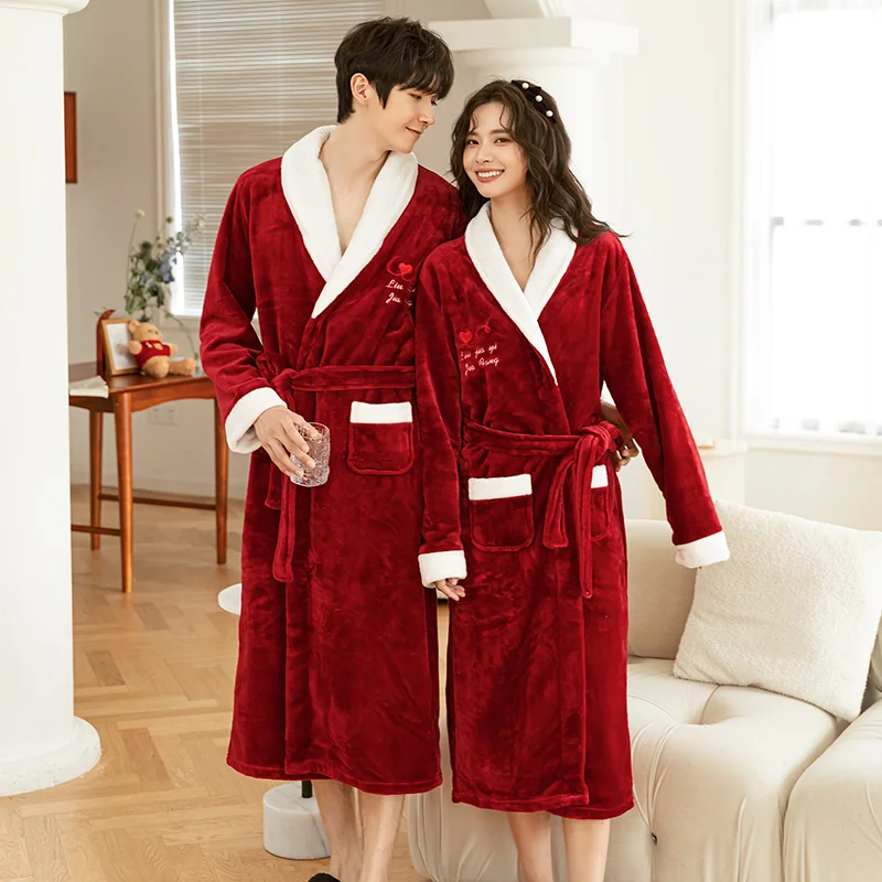 Flannel robe red