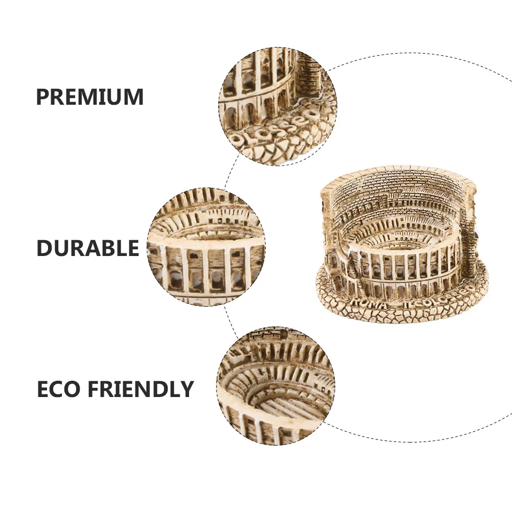 

2PCS Resin Handicraft Ornaments Colosseum Crafts Vivid Design DIY Sand Table Bonsai Moss Decoration Household Adornment
