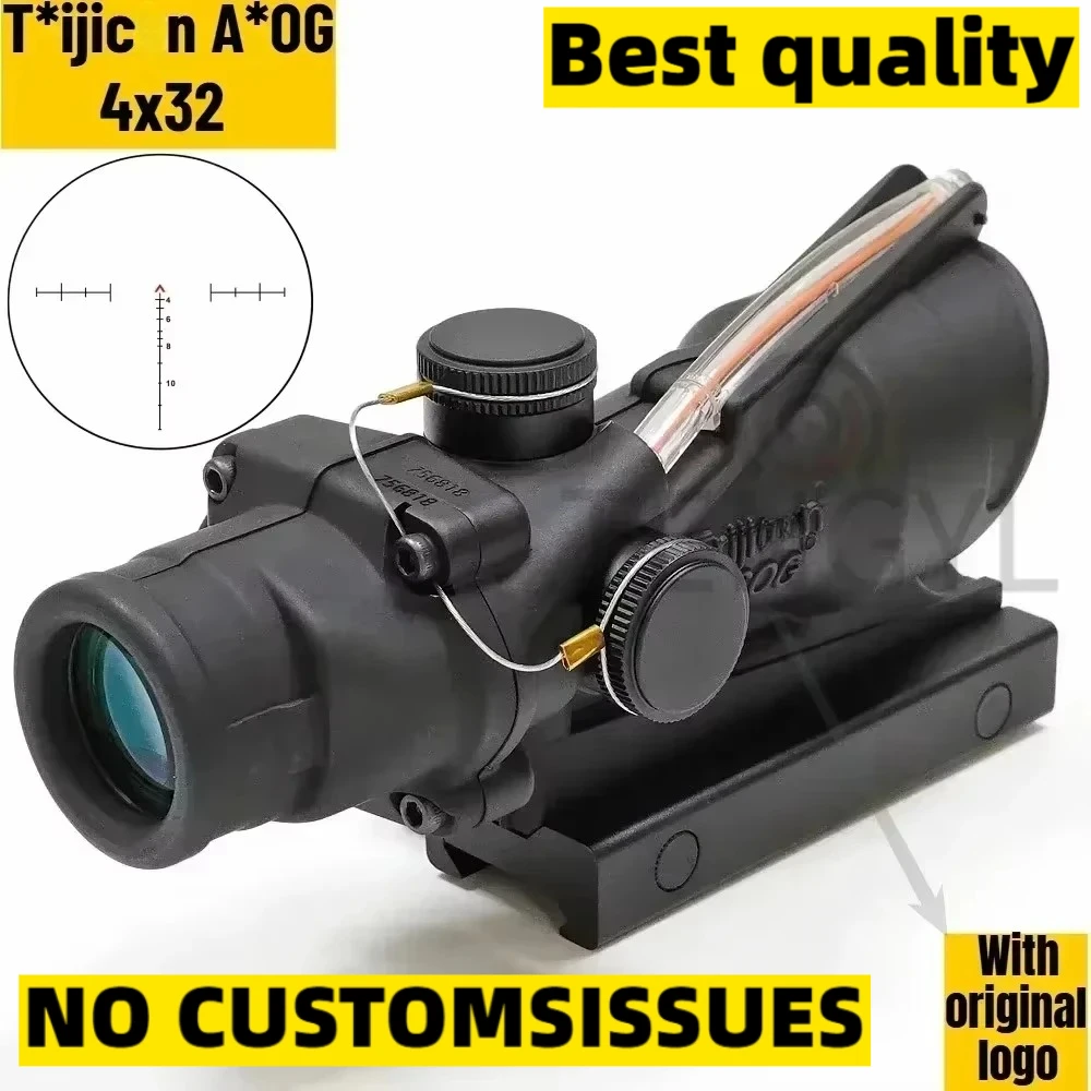 

A*OG 4x32 Hunting Fiber Illuminated Red Chevron Scope with Killflash and Embossed Logo Rifle Scope Ar 15