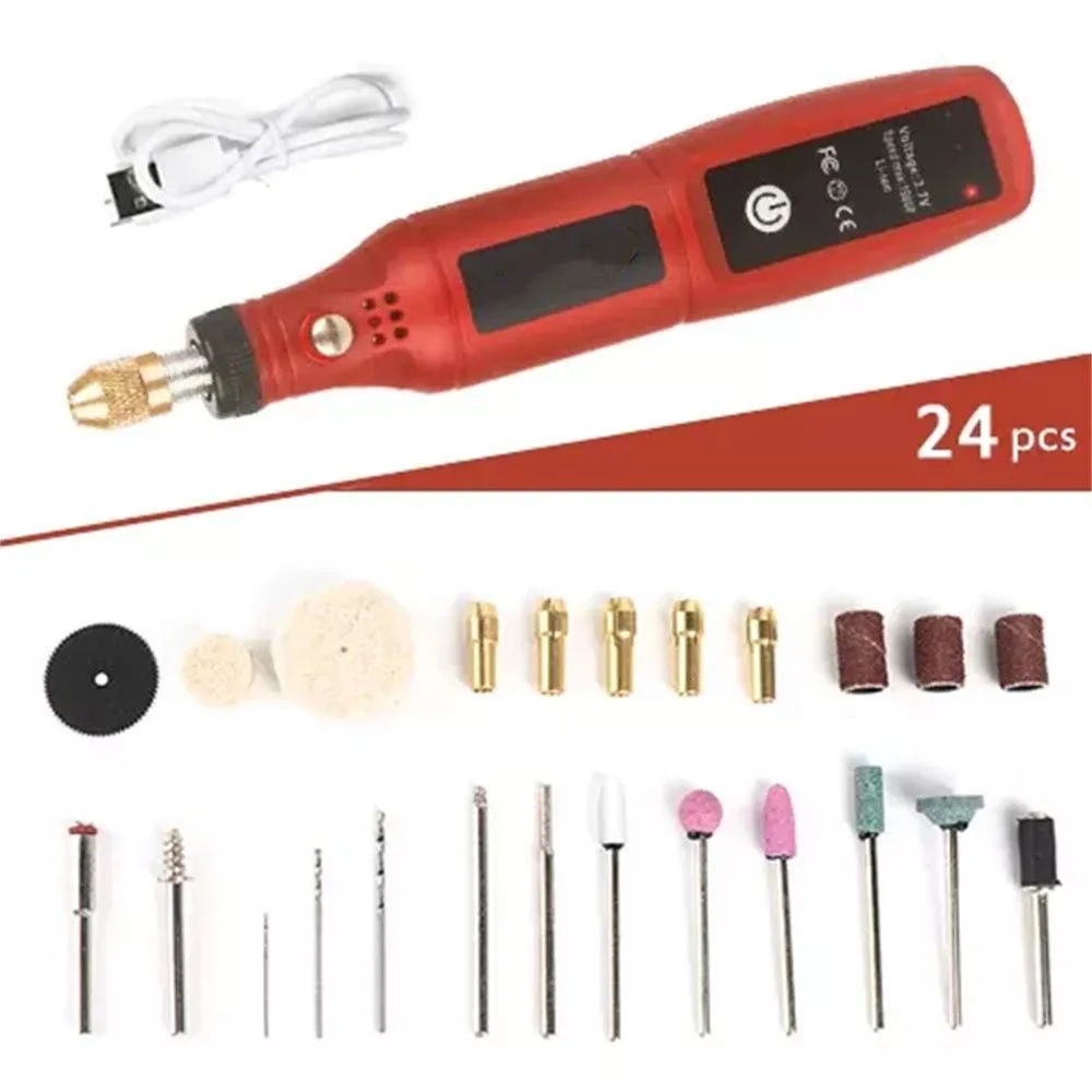 USB Cordless Rotary Tool  Kit Engraver Pen for Grinding Polishing 16000r/min Speed Mini Wireless Drill Electric Carving Pen