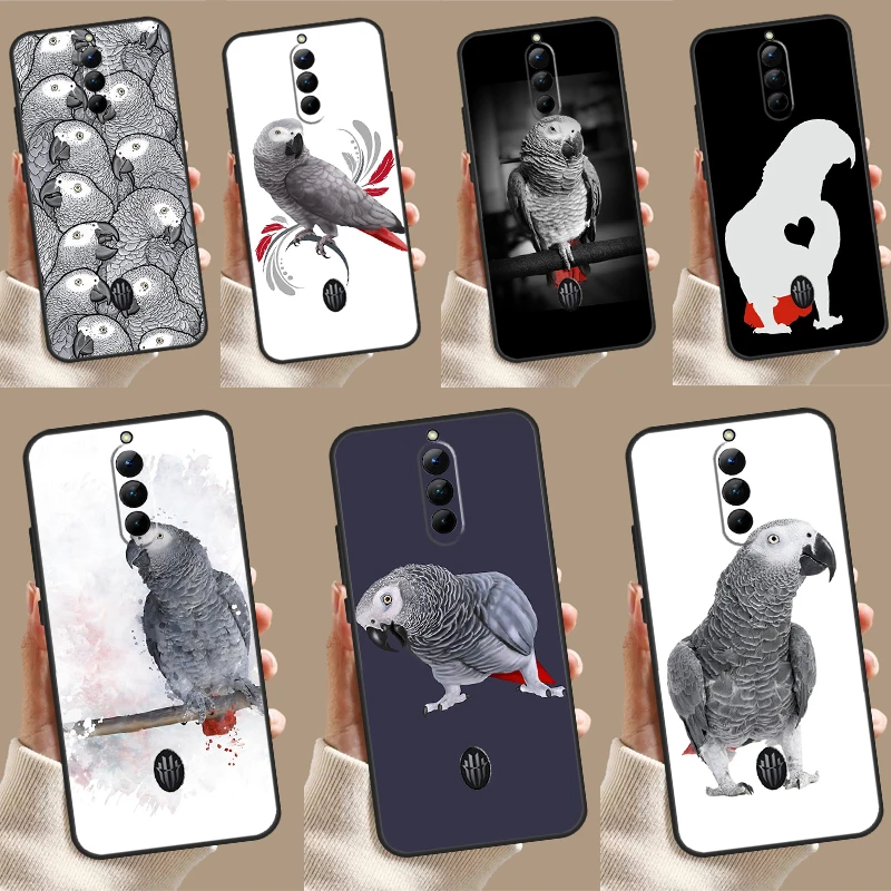 African Grey Parrot Case For ZTE Nubia Red Magic 9 Pro Plus RedMagic 8 8S Pro Plus 6 7 6S 7S Pro 5G 5S 6R Cover