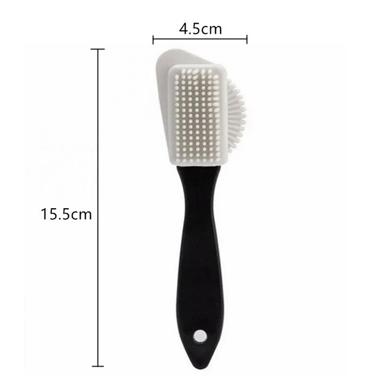 S-Shape 3-Sided Shoe Cleaning Brush Plastic Cleaner for Suede Leather Snow Boots Household Essential Footwear Care Accessory