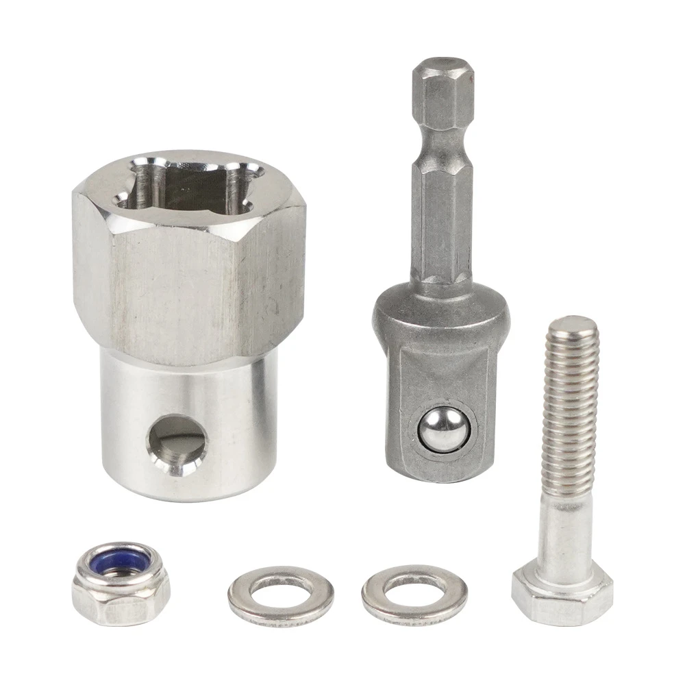 

Для верхнего ветрового прицепа, ручка для домкрата 1/2 дюйма, адаптер для домкрата прицепа из нержавеющей стали, подходит для в комплекте, набор аксессуаров