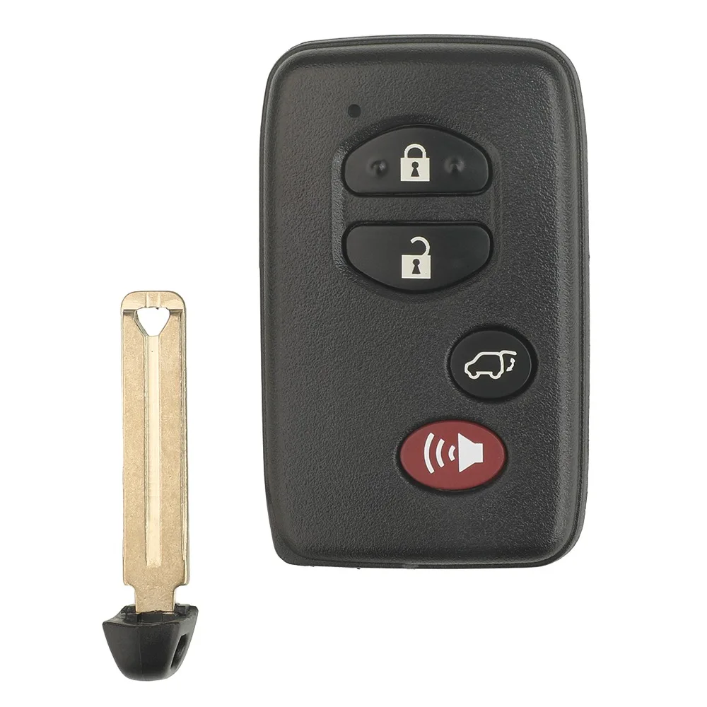 

jingyuqin Replacement 3/4 Buttons SUV For Toyota 4Runner Land Cruiser Prius 2010-2013 Smart Remote Car Key Shell Fob Uncut Blade