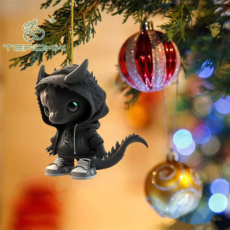 Fashion Cute Cartoon Dragon Statue Ornaments Acrylic Pendant Holiday Decoration Pendants Car Pendants Interior Decorations