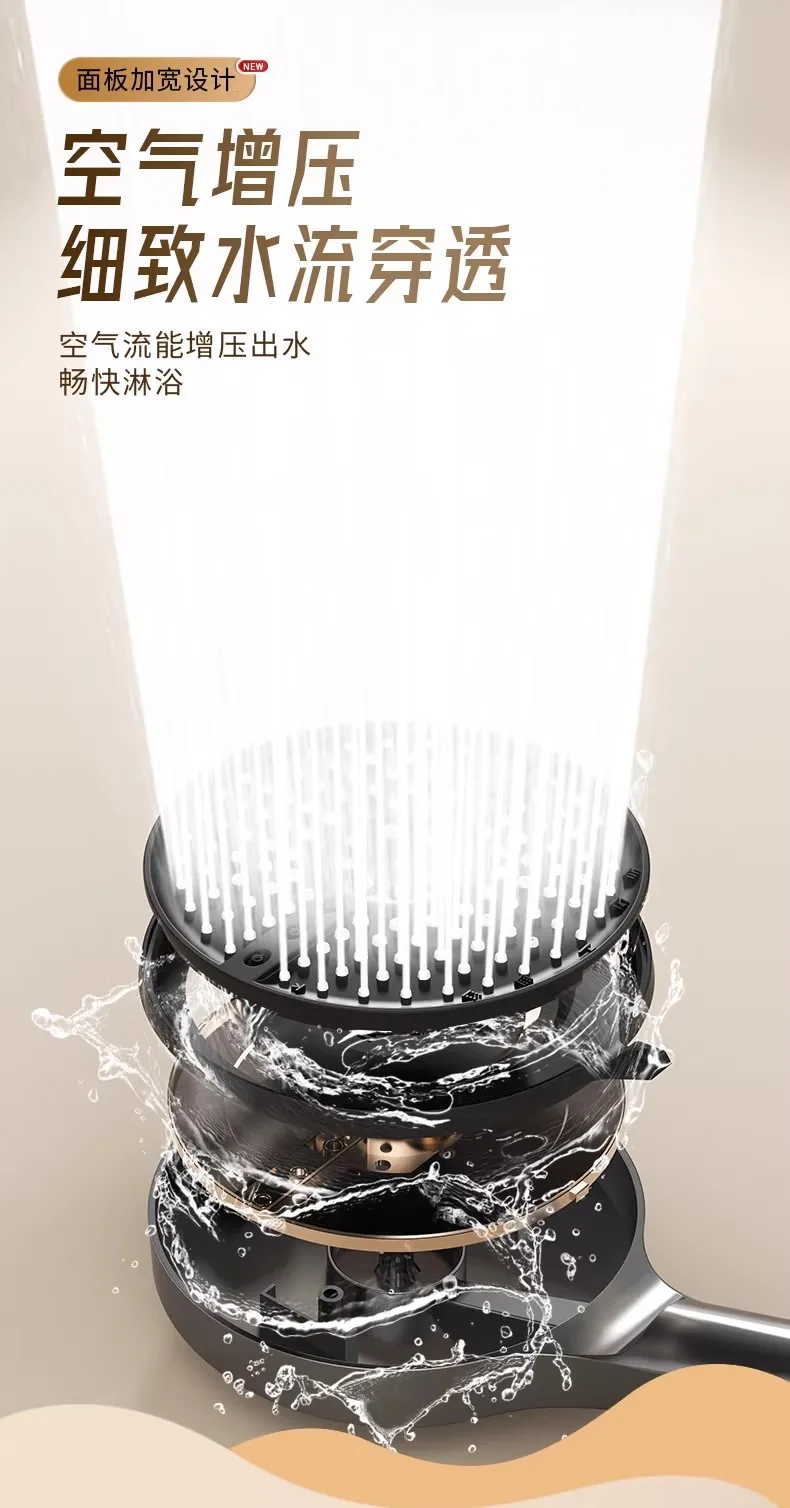 Upgraded 15CM Big Panel 6 Modes Pressure Boost Shower Head High Pressure Large Flow Spray Nozzle Massage Spa Bathroom Showerhead view 3