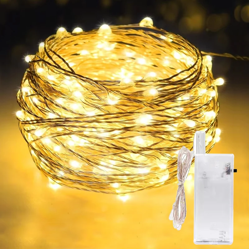 3pcs 3M Copper Wire LED String Lights Battery Powered Fairy LED String Lights for DIY Party Holiday Wedding Christmas Decoration