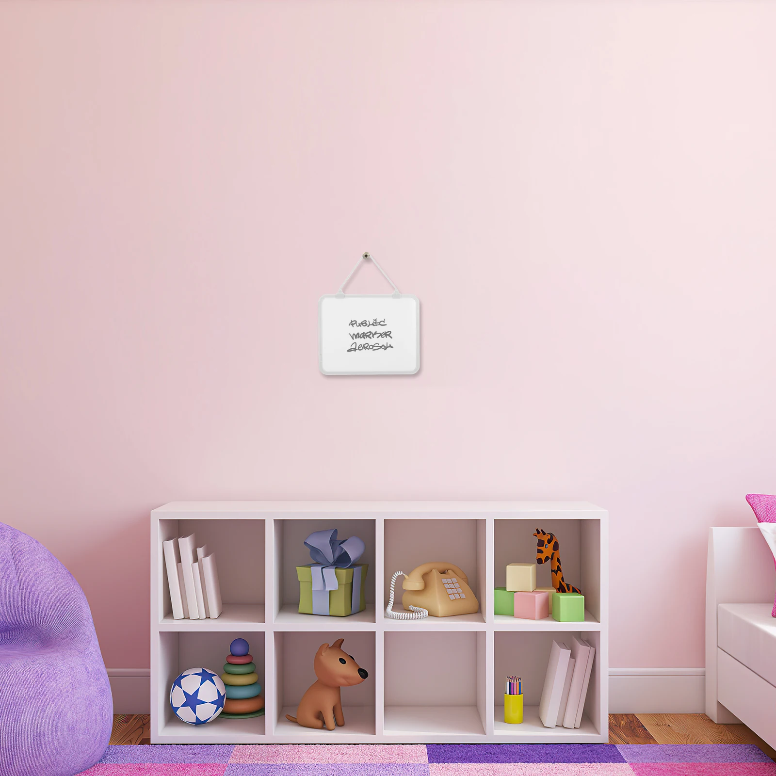 

Whiteboard Hanging Cute Dry Erase Dorm Room Decor Small Drawing Beige Eraser Sign Desk Child