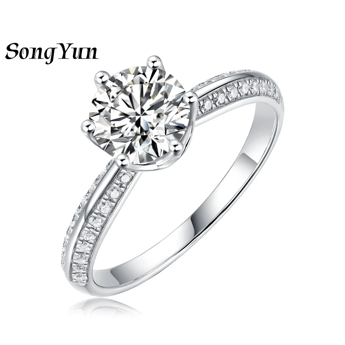 

SONGYUN Luxury Jewelry 925 Sterling Silver Ring VVS Moissanite Modern Rings for Daughter 18K Gold Plated SYT Patent GRA Jewelry