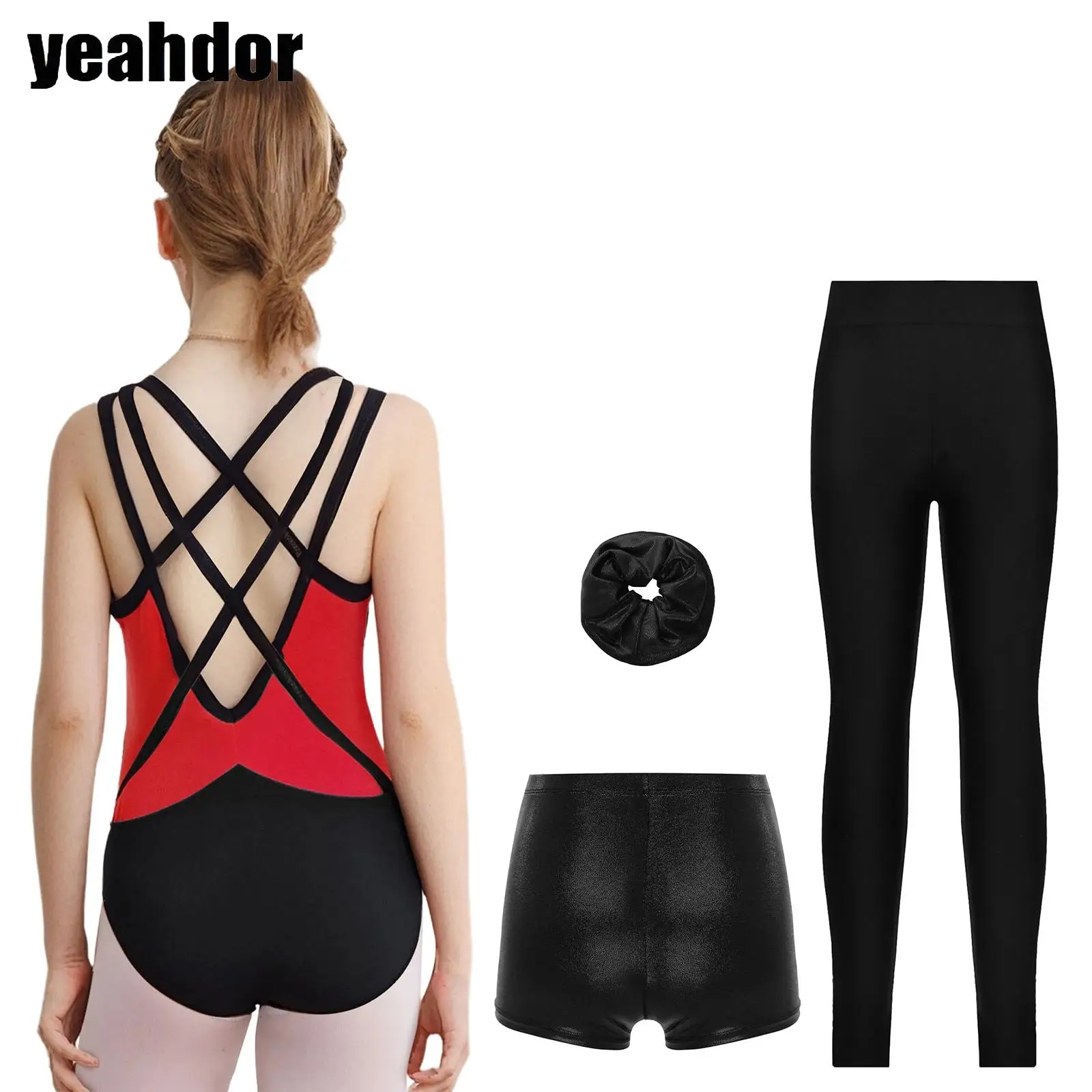 

Детские спортивные комплекты для девочек, 4 шт., наряд для фигурного катания, йога, танцы, бег, тренировки, фитнес-тренировки, спортивный костюм, спортивная одежда, танцевальная одежда