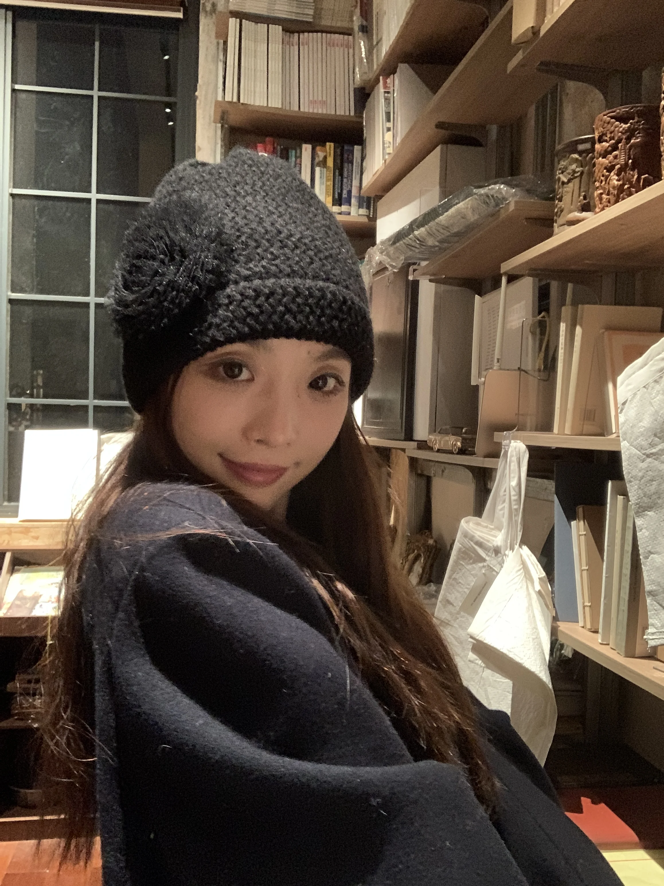 Hyuna Same Style Beanie Hat Black Flower Fashion Special-Interest Elastic Closed-Toe Knitted Warm Hat