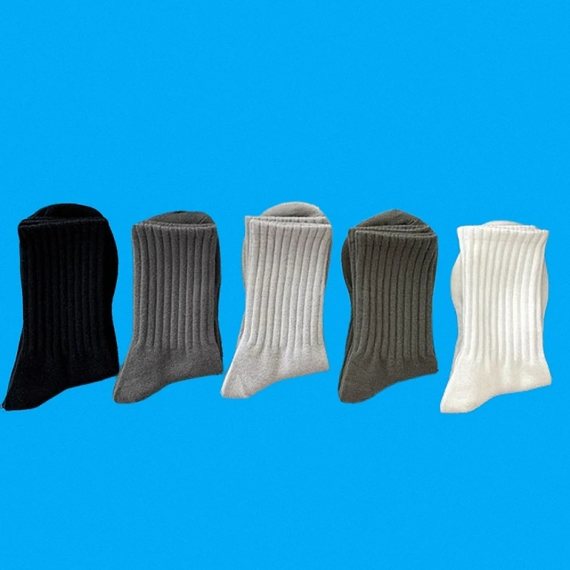 Calcetines deportivos para hombre, calcetín desodorante absorbente del sudor, cómodo, a la moda, informal, blanco y negro, otoño e invierno, 5/10 pares