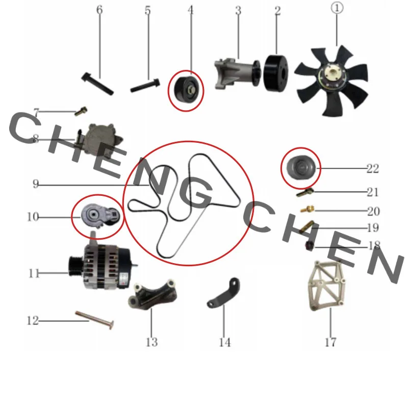 

For JAC T6 T8 2.0 Automobile engine external tensioner, idler, generator belt OE 1025300FD020 1025018FD040 1025800FD020