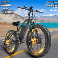 LANKELEISI MG740 Electric Bike 2000W Dual Motor 48V20AH Lithium Battery off-road E-Bike 26*4.0 in Fat Tire City Electric Bicycle