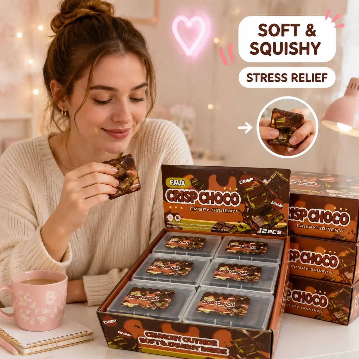 New Style Realistic Chocolate Squishy Toy Crunchy Wax Skin Stress Relief Hot Selling Xiaohongshu Viral Cross Border Gift