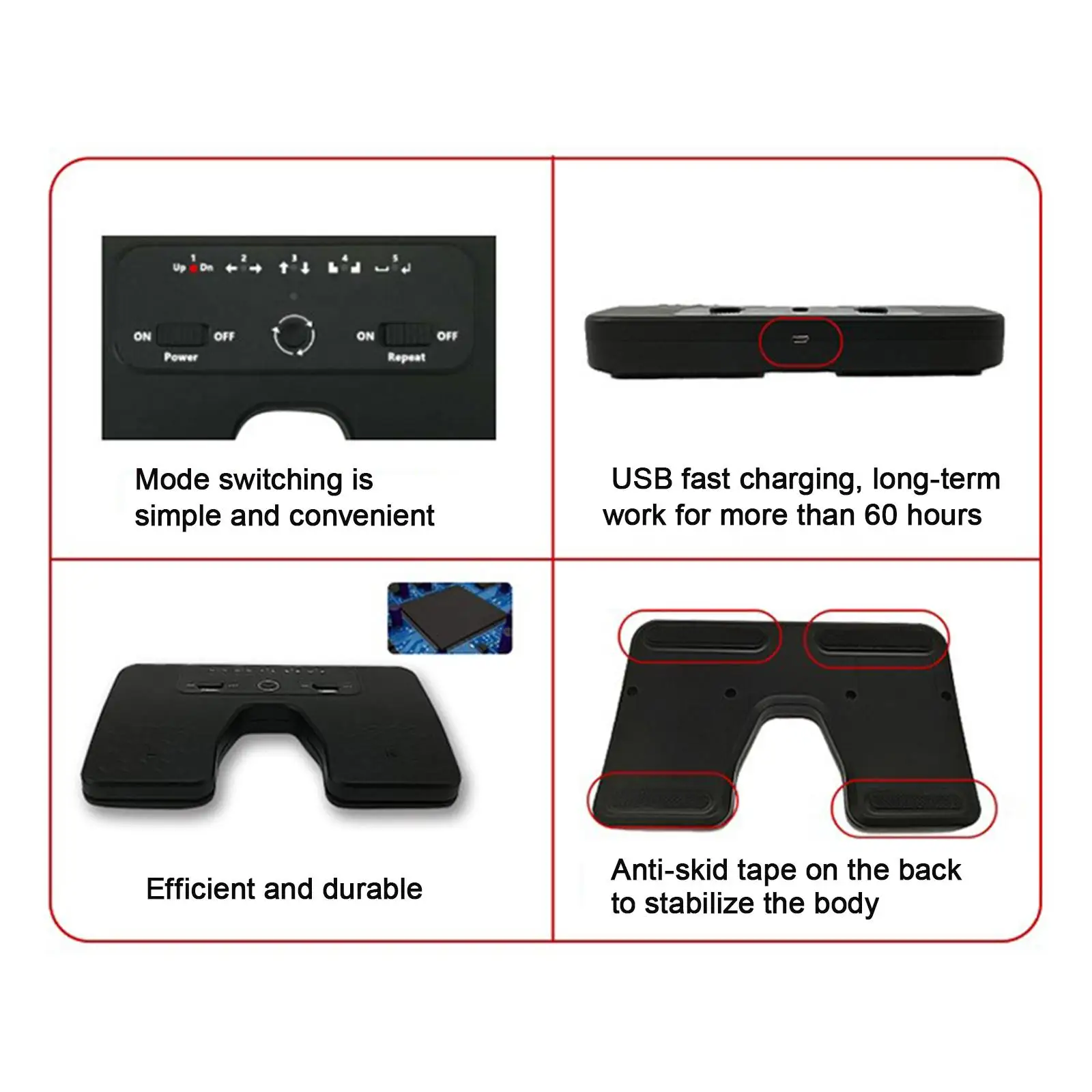 USB Rechargeable Wireless Music Page Turner Pedal Anti Skid Design for Tablet Smartphone PC Compatible Performances