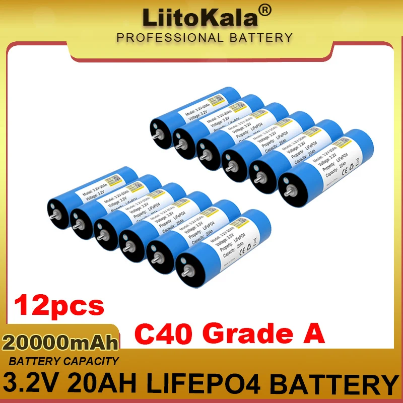 Grade A 3.2V 20Ah Battery LiFePO4 phosphate Cell for 4S 12V 24V Motorcycle Car motor batteries Modification Inverter LiitoKala