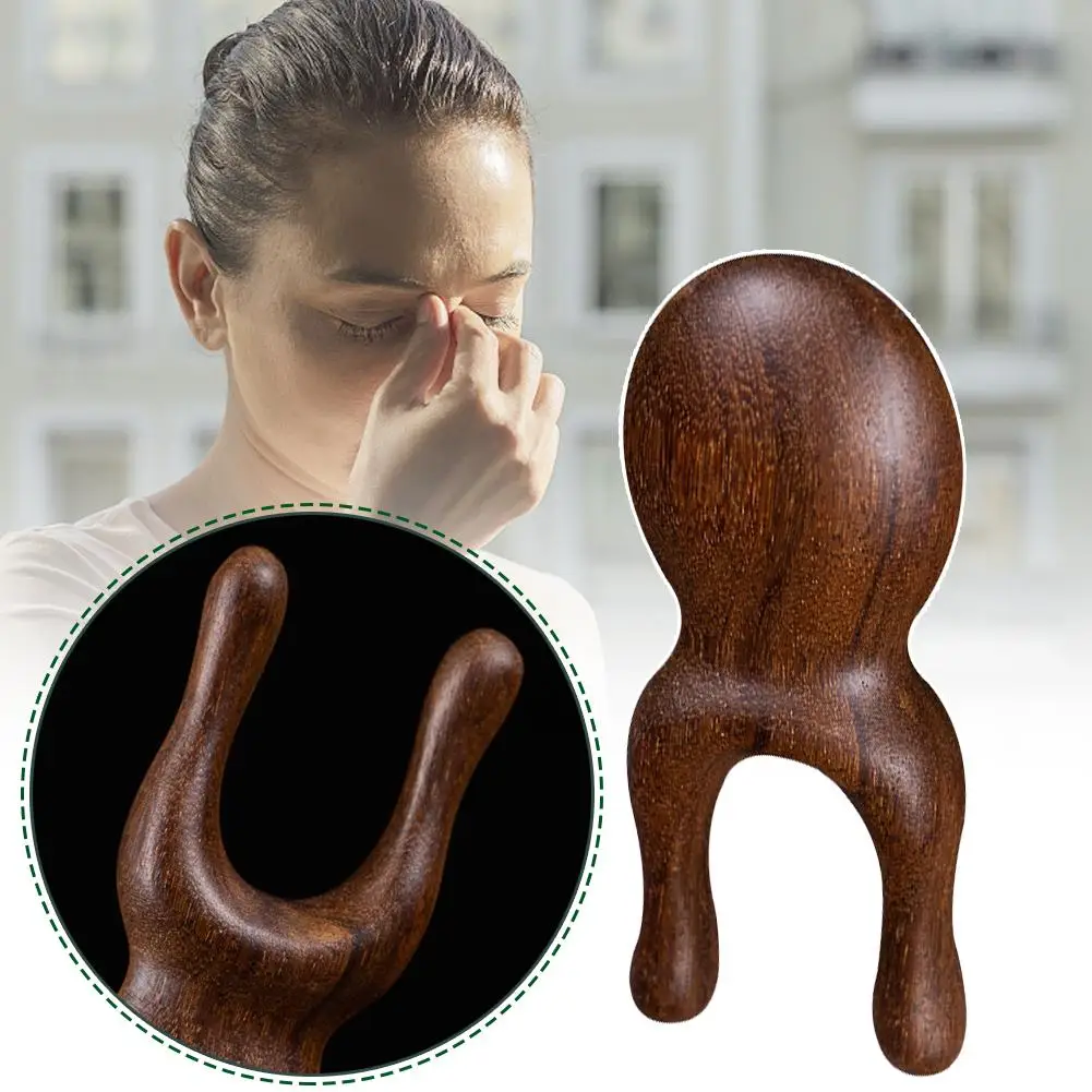 Rodillo de madera de sándalo para acupuntura, herramienta de Lifting nasal, adelgazamiento de puntos, gatillo de modelado, terapia de Peine Facial, masaje Y4I2