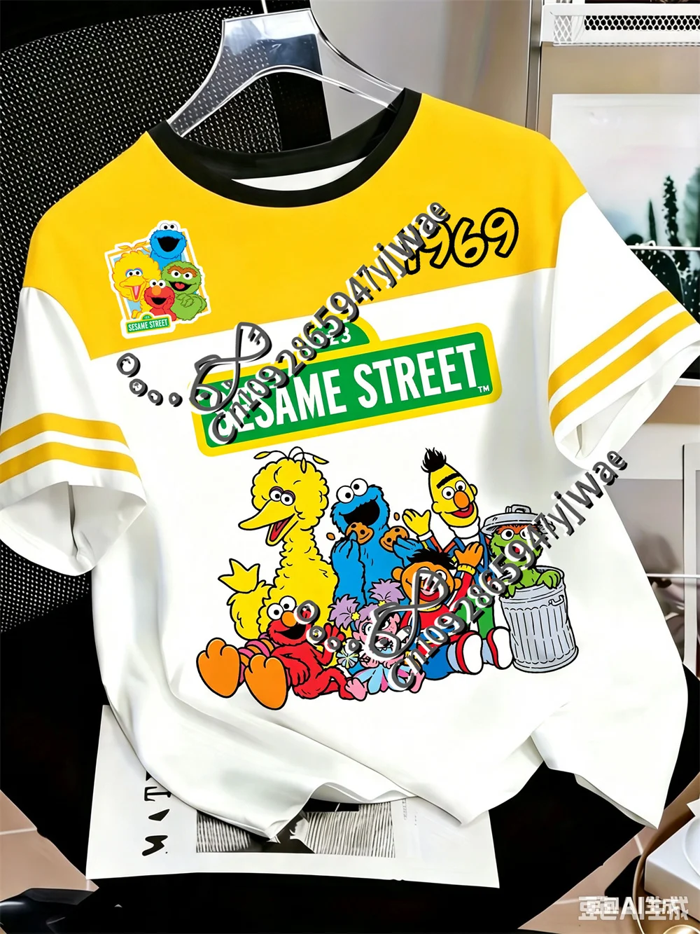 2026 Sesame Street Cartoon Animated Jersey 3D Graphic Printed Short Sleeve Boys Girls Casual Streetwear Men's Women's T-shirts