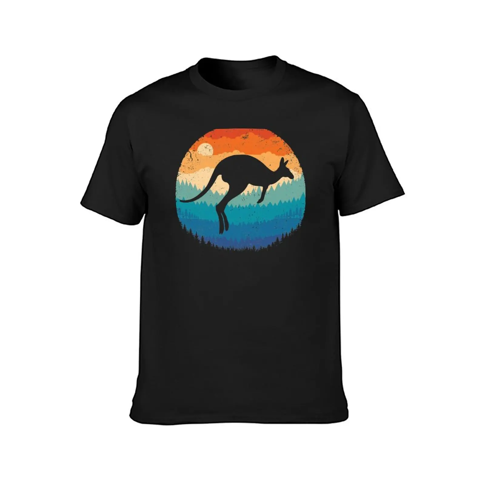 Retro Kangaroo T-Shirt new edition summer top animal prinfor boys funny t shirts for men