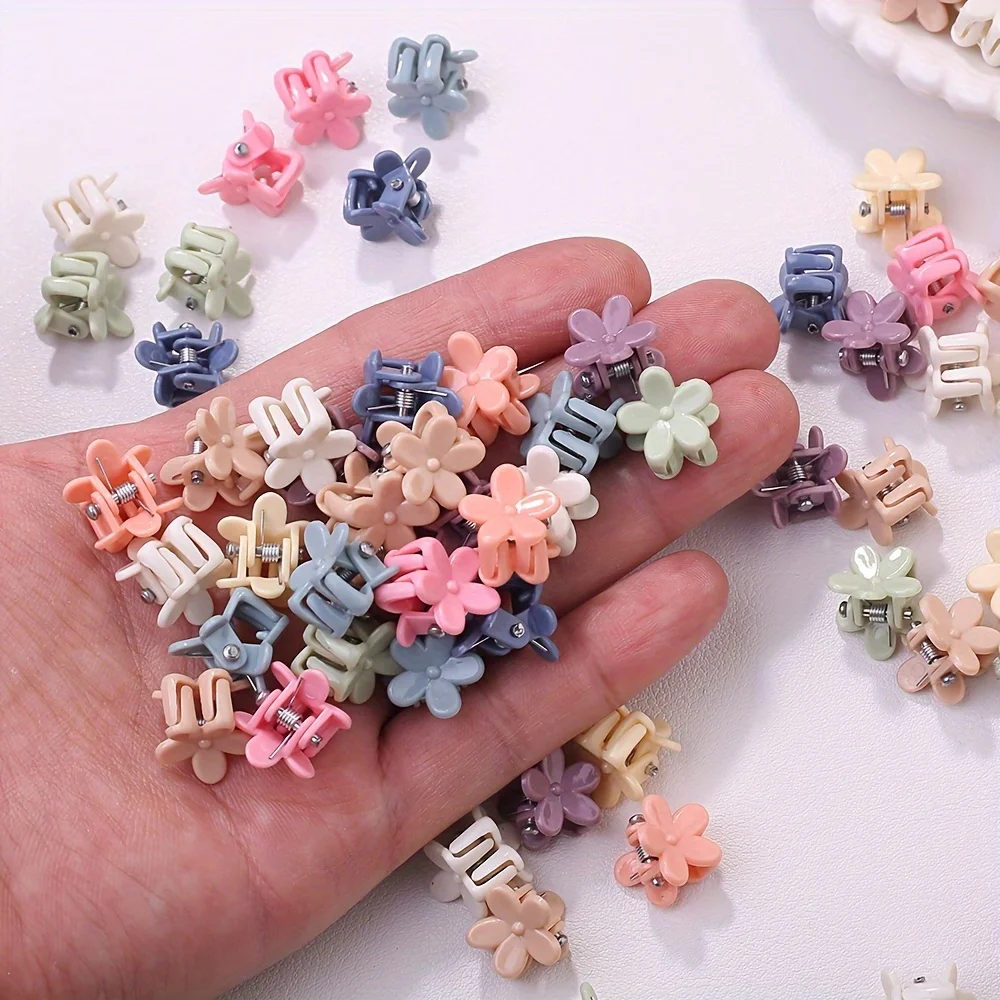 30 قطعة من قابض الشعر اللطيف، قابض شعر صغير صغير للفتيات على شكل زهرة موران، مشبك شعر ملون، إكسسوارات للشعر