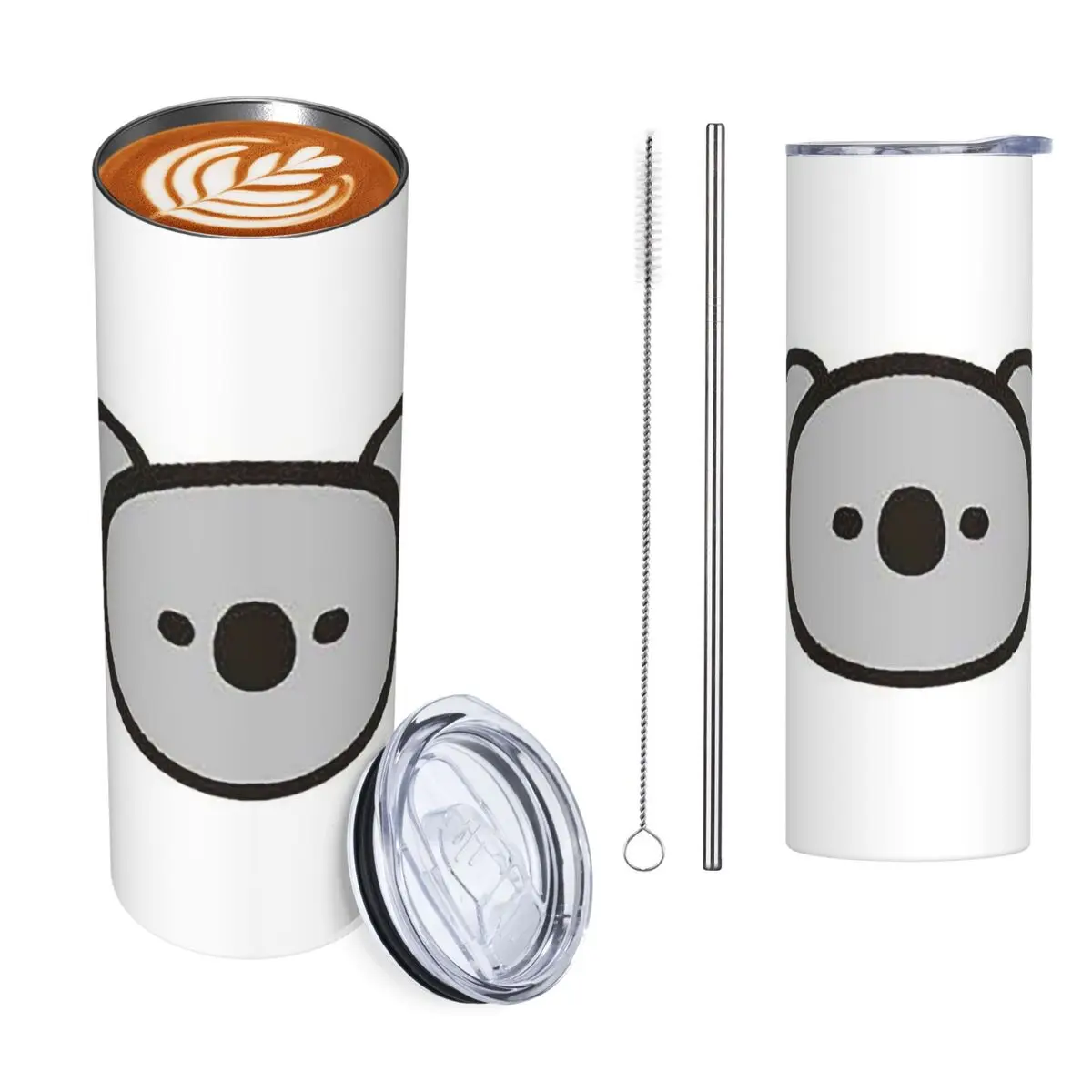 Animal Meme Koalas Stainless Steel Tumbler Vacuum Insulated Mug Thermal Cold Bottle Straw With Lid 20oz